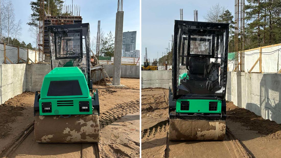 Аренда тандемного мини-катка Terex 1200 для строительства паркинга в Новой Боровой