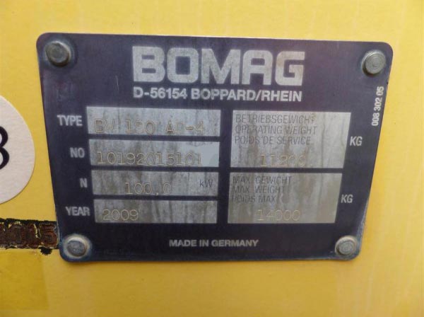 Продажа тандемного виброкатка BOMAG BW 190 AD-4